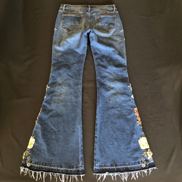 Free People x Driftwood Farrah Embroidered Flare Jeans Sz 27 - Picture 8 of 16